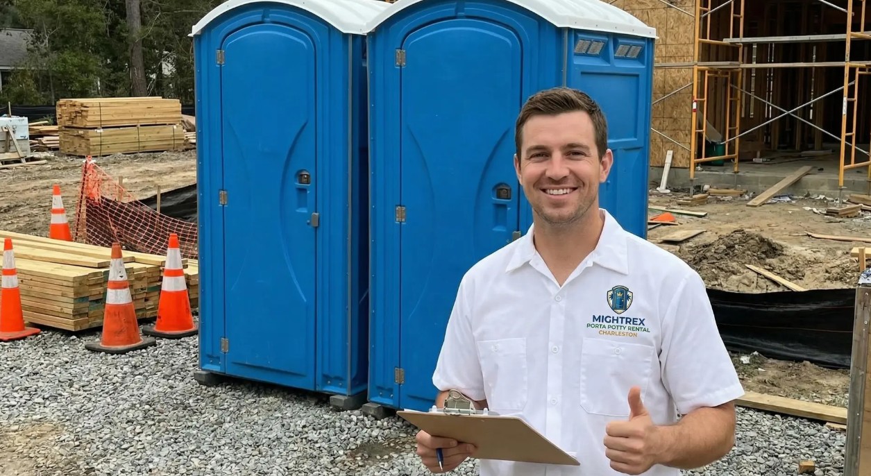 Construction site portable toilets
